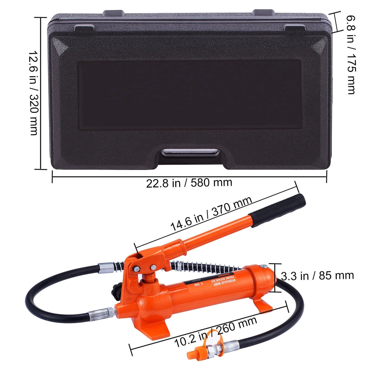 BENTISM 4 Ton Porta Power Kit Hydraulic Jack Air Pump Lift Ram Tool Auto Body Frame Repair Power Kits