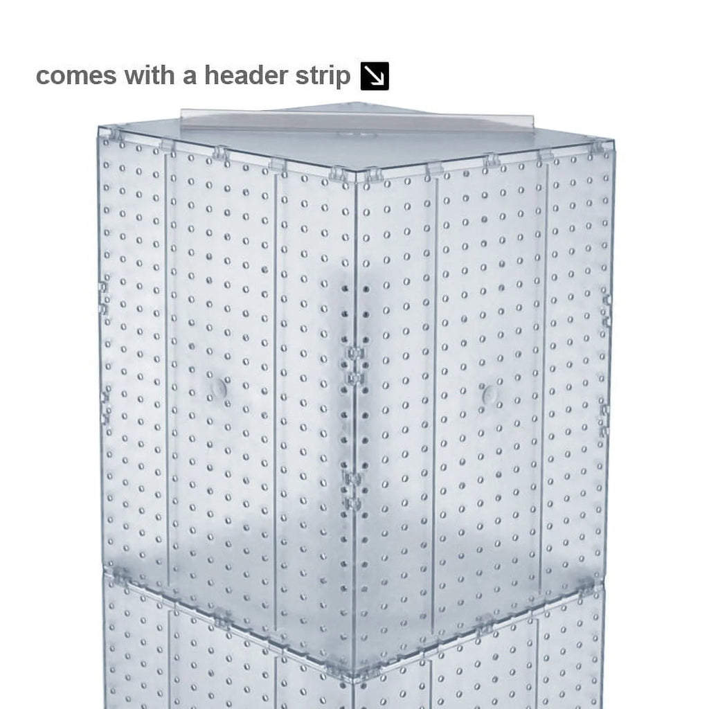 Azar Displays 701465-ORG Orange Four-Sided Pegboard Tower Floor Display on Revolving Wheeled Base. Spinner Rack Stand. Panel Size: 14W x 60H