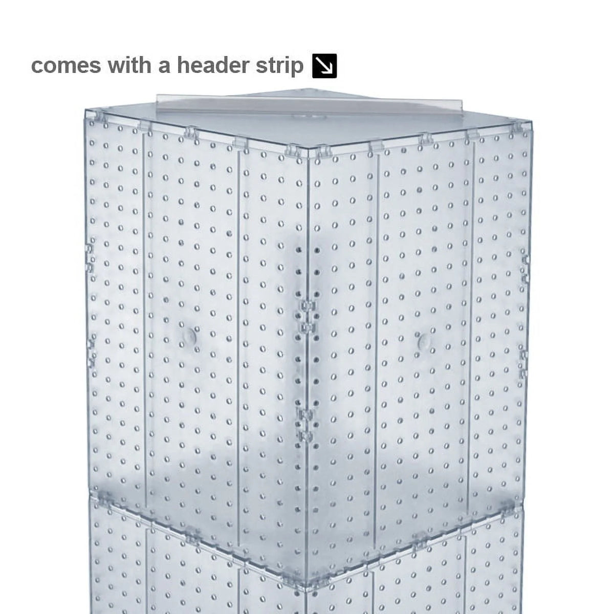 Azar Displays 701465-ORG Orange Four-Sided Pegboard Tower Floor Display on Revolving Wheeled Base. Spinner Rack Stand. Panel Size: 14W x 60H