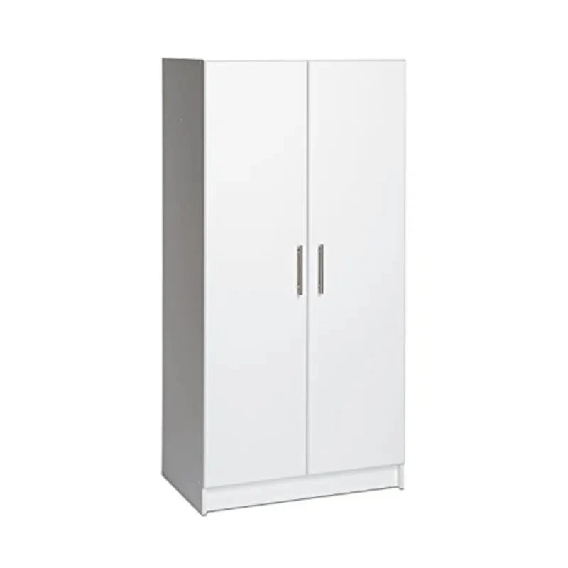 Prepac Elite 2 Door Wardrobe Cabinet， 32 W x 65 H x 20 D， White