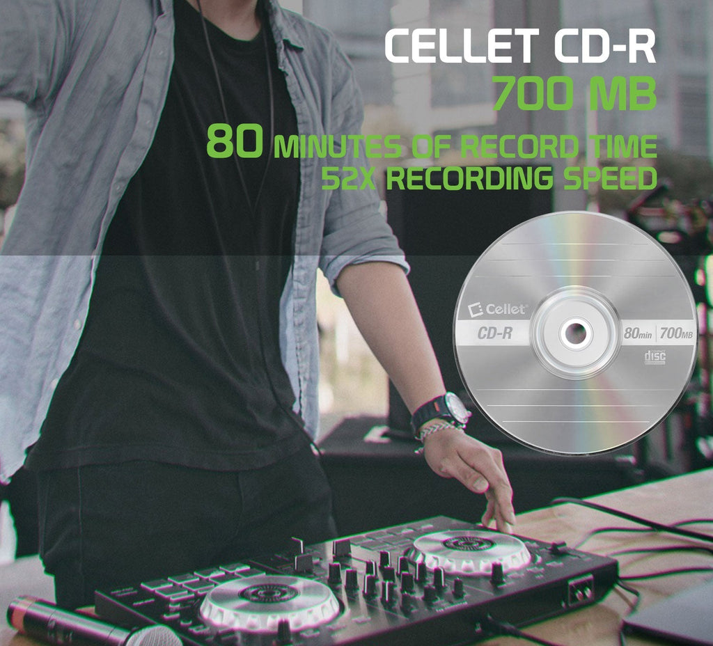 WCD5 - Cellet CD-R 5-Pack – 700MB 80-Minute Blank Discs, 52X Speed for Data, Music, and Photo Recording