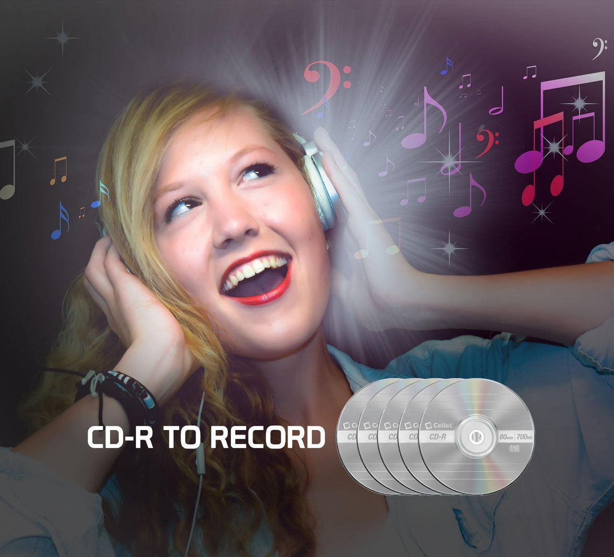 WCD5 - Cellet CD-R 5-Pack – 700MB 80-Minute Blank Discs, 52X Speed for Data, Music, and Photo Recording