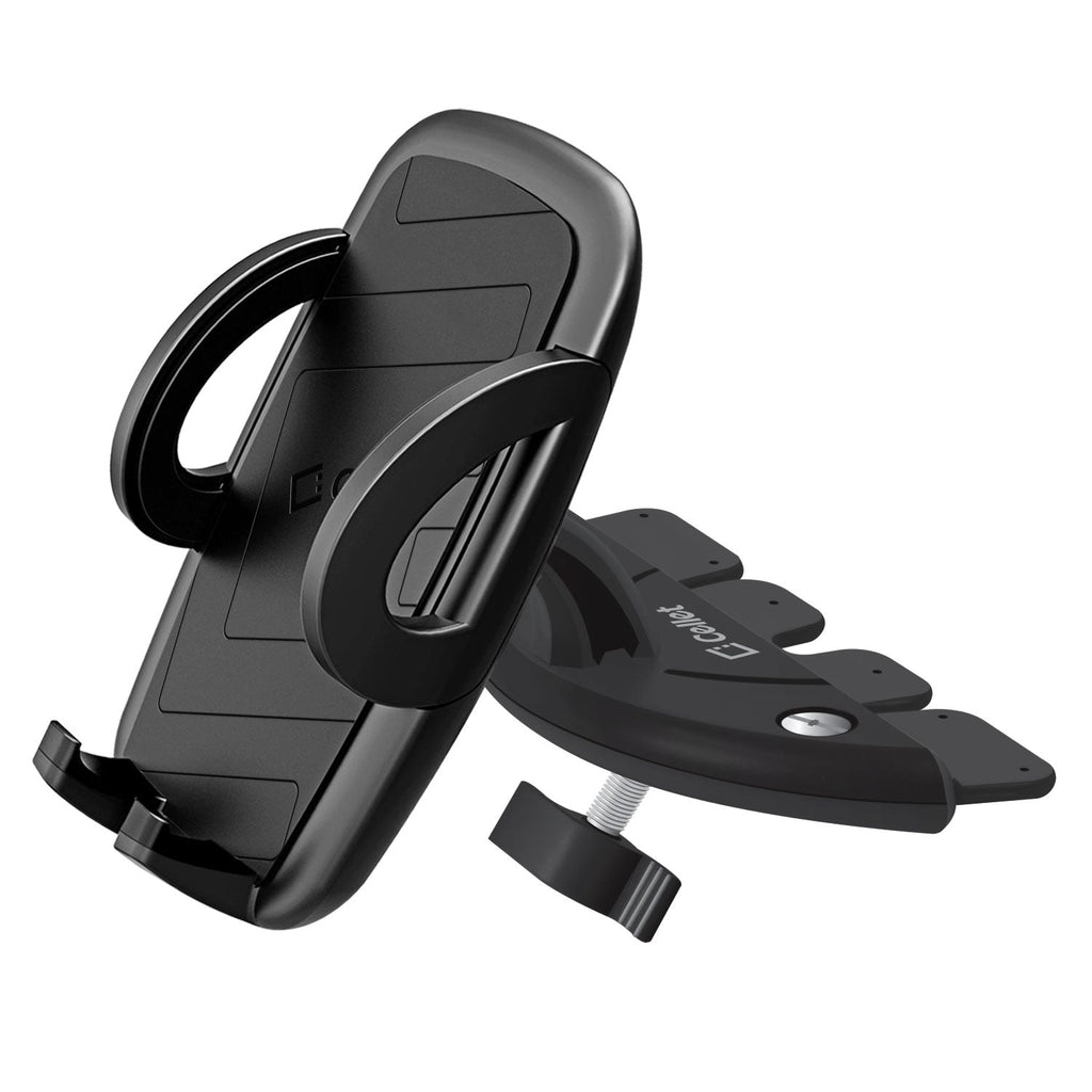 PHCN200CD - Cellet Universal CD Slot Car Phone Mount – 360° Rotating Holder with One-Touch Release, Anti-Slip Rubber Grip, Fits Smartphones Up to 3.5” Wide – Secure CD Base, Hands-Free GPS & Calling