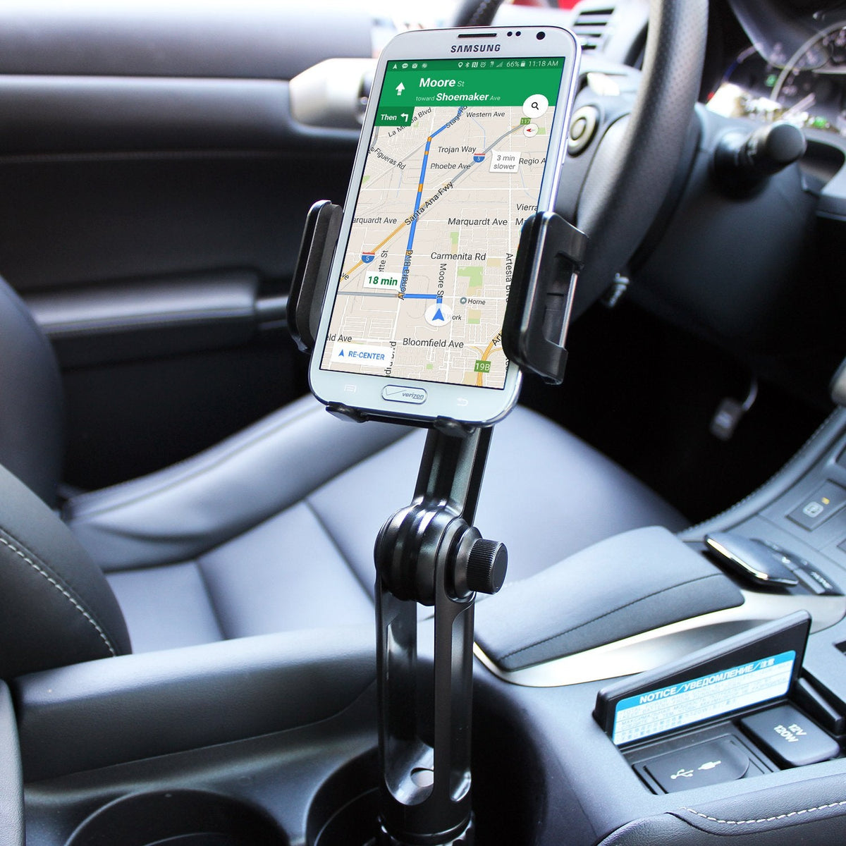 PH650_HTC - Cellet Car Cup Mount Holder Compatible with HTC 10, Bolt, U Ultra, U11, U11 Life, U12+, Huawei Honor 8, Honor View10, Mate 10, Mate 10 Pro, Mate 9, Nexus 6P, P10, P9