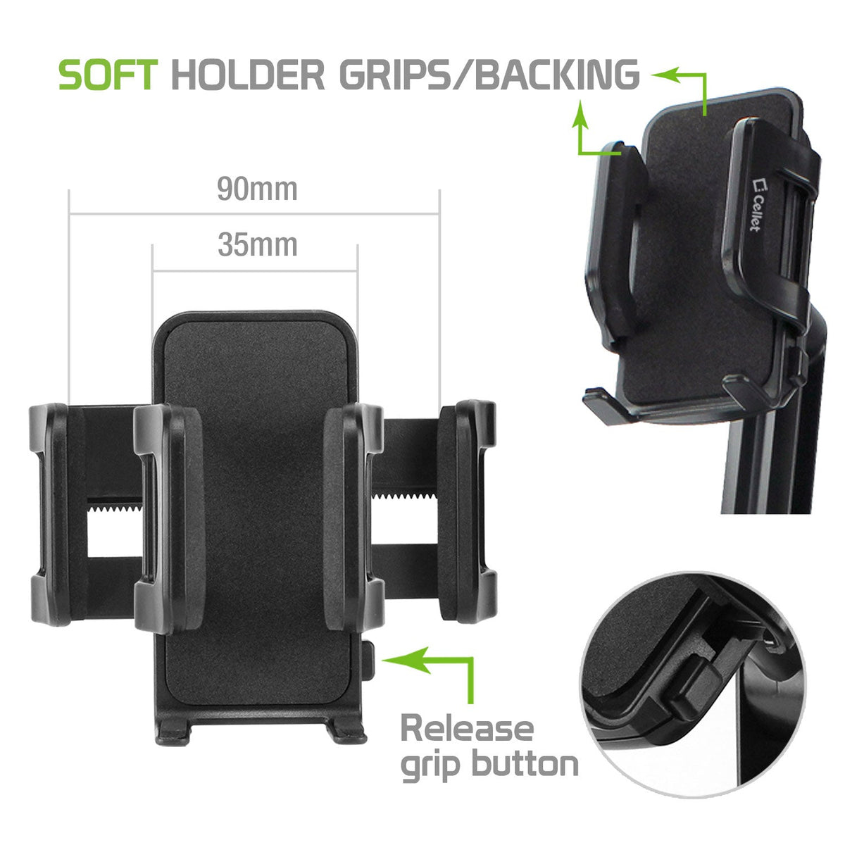 PH650_HTC - Cellet Car Cup Mount Holder Compatible with HTC 10, Bolt, U Ultra, U11, U11 Life, U12+, Huawei Honor 8, Honor View10, Mate 10, Mate 10 Pro, Mate 9, Nexus 6P, P10, P9