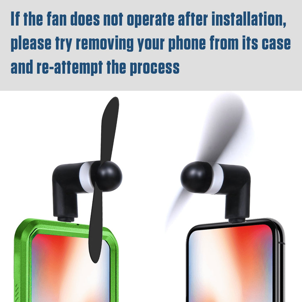 FANLIGHTNING - Portable Mini Phone Fan for iPhone with Lightning Connector – Compact Cooling USB Fan Attachment, Quiet & Lightweight Handheld Gadget for Travel, Outdoor, Office, and Hot Summer Days