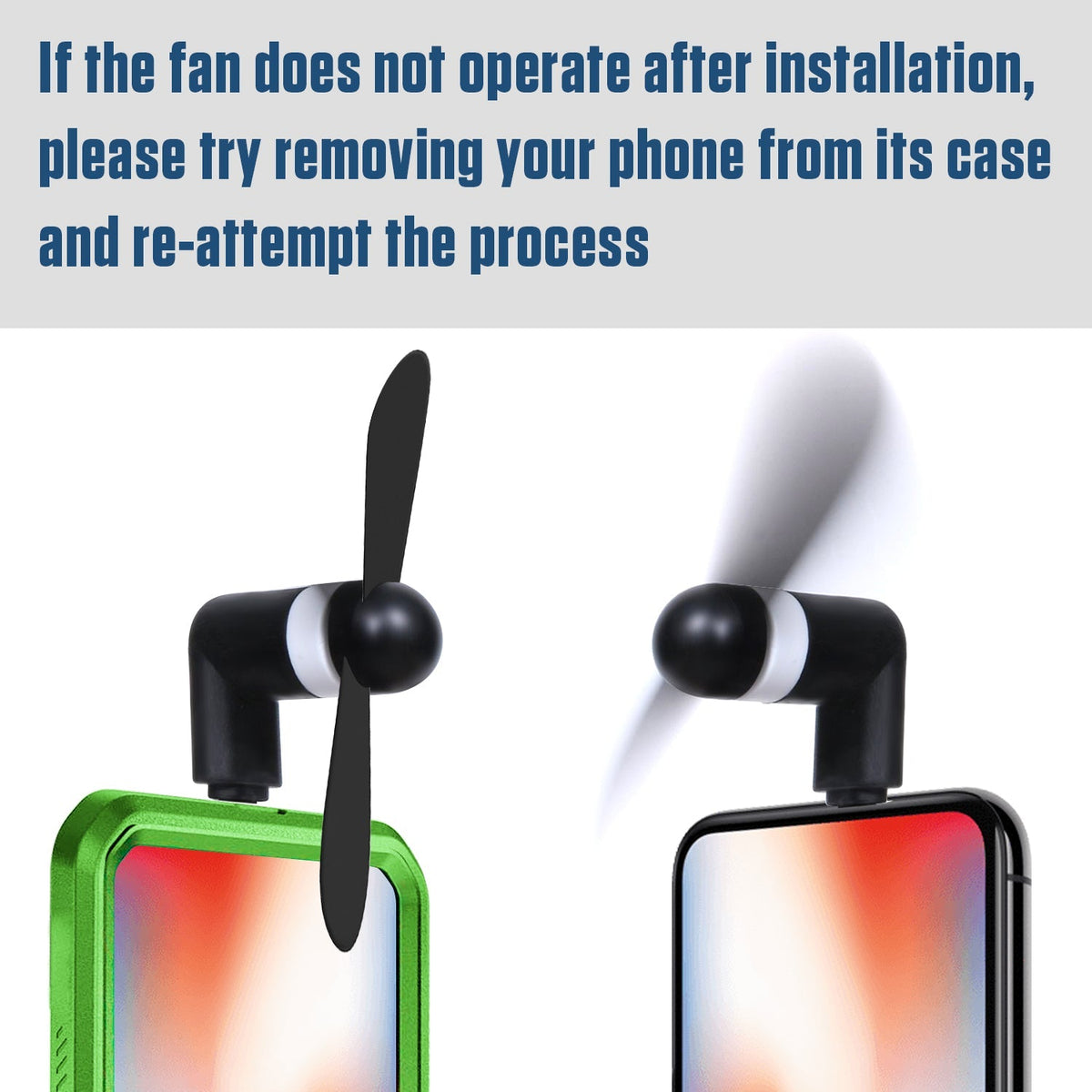 FANLIGHTNING - Portable Mini Phone Fan for iPhone with Lightning Connector – Compact Cooling USB Fan Attachment, Quiet & Lightweight Handheld Gadget for Travel, Outdoor, Office, and Hot Summer Days