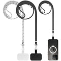 STLANY02 ~ Cellet 2-Pack Universal Phone Lanyard with Adjustable Nylon Neck Strap - Secure Tether Pad Compatible with All Smartphones - Hands-Free Carrying for Travel, Shopping, Hiking