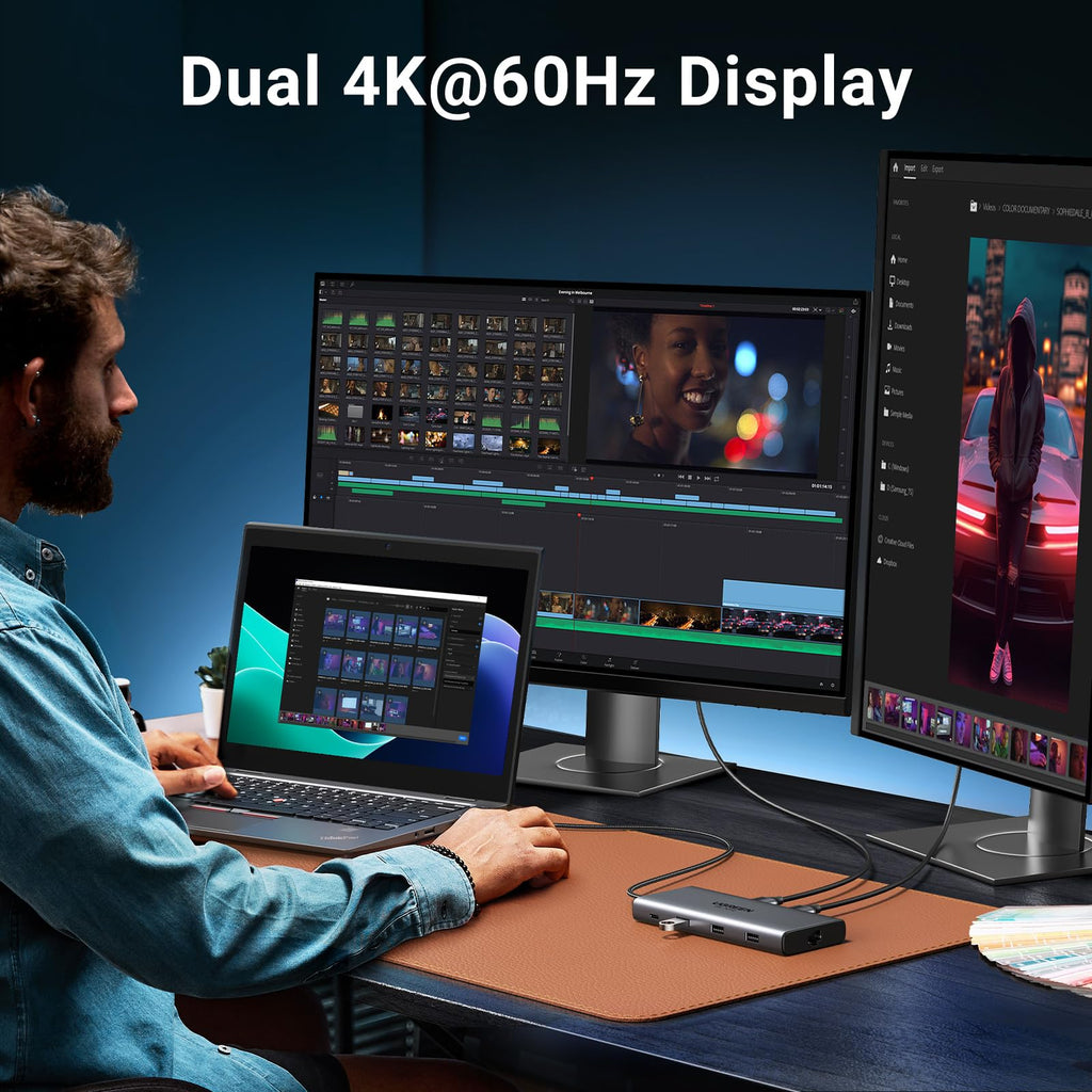 UGREEN Revodok Pro 210 موزع USB-C ‏10 في 1 (منفذ 4K@60Hz ×1، منفذ 8K@30Hz ×1)