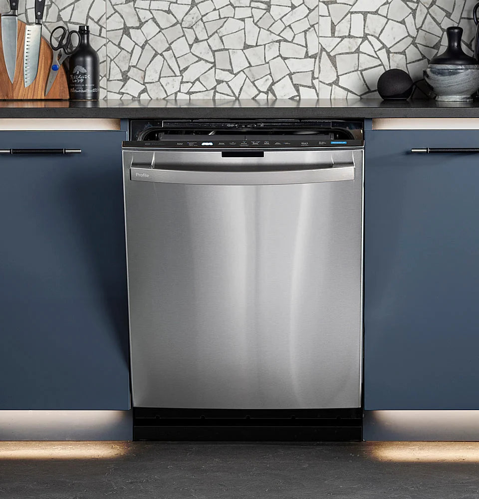 GE Profile - Top Control Smart Built-In Stainless Steel Tub Dishwasher with 3rd Rack and Microban, 42dBA - Stainless steel