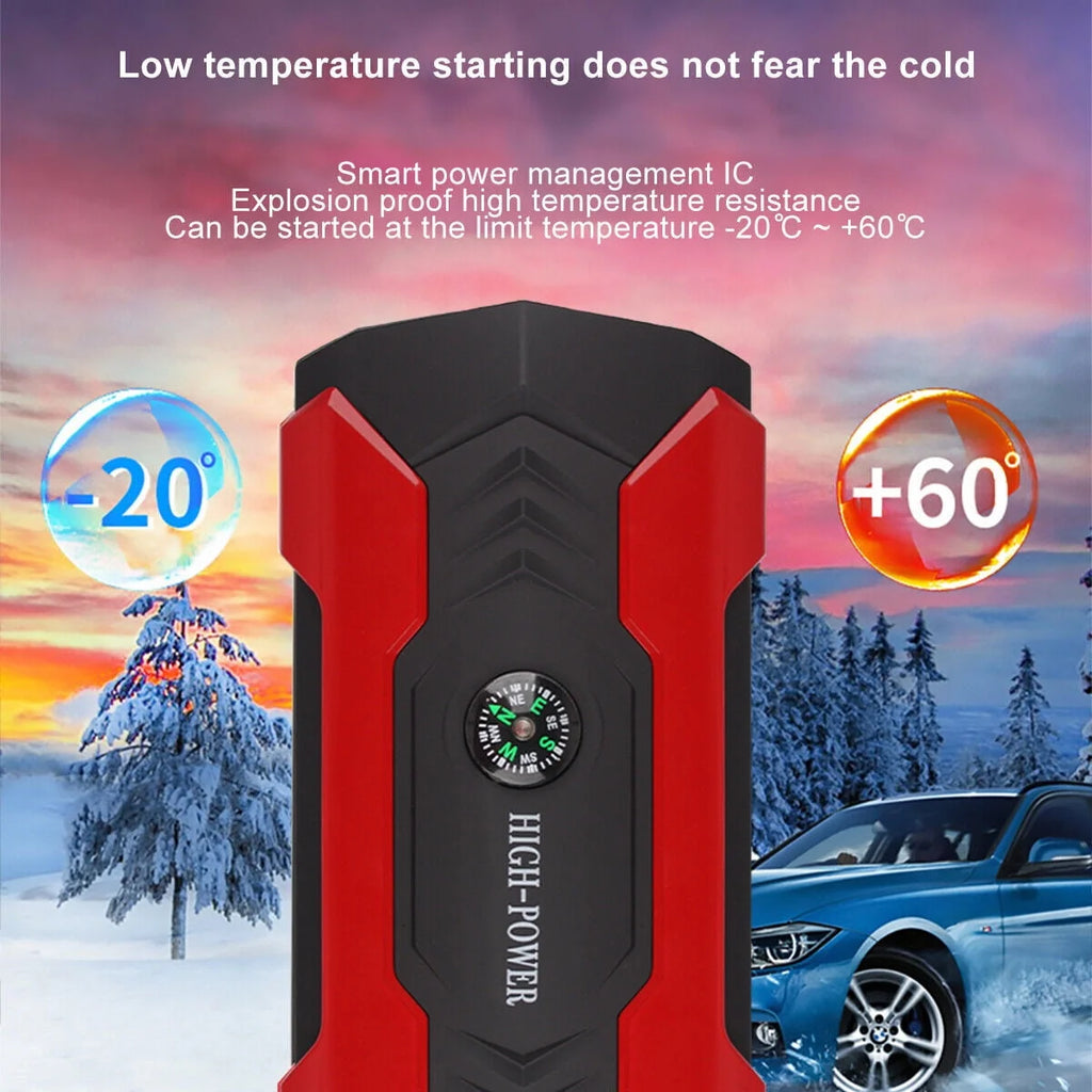 DFITO 28000mAh 12V UltraSafe Portable Jump Starter with LED Display for up to 6L Gas and 3L Diesel Engines