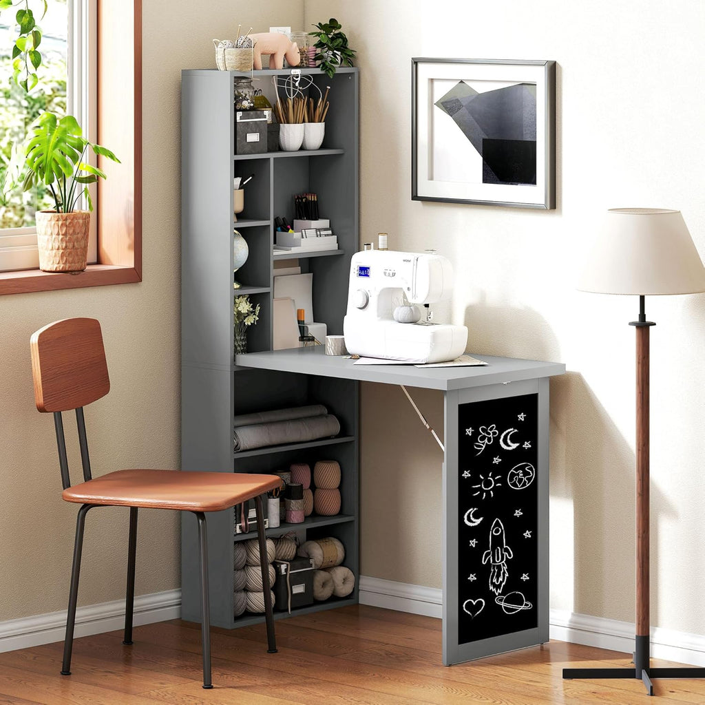 Folding convertible writing desk wall mounted desk cabinet multifunctional home workstation