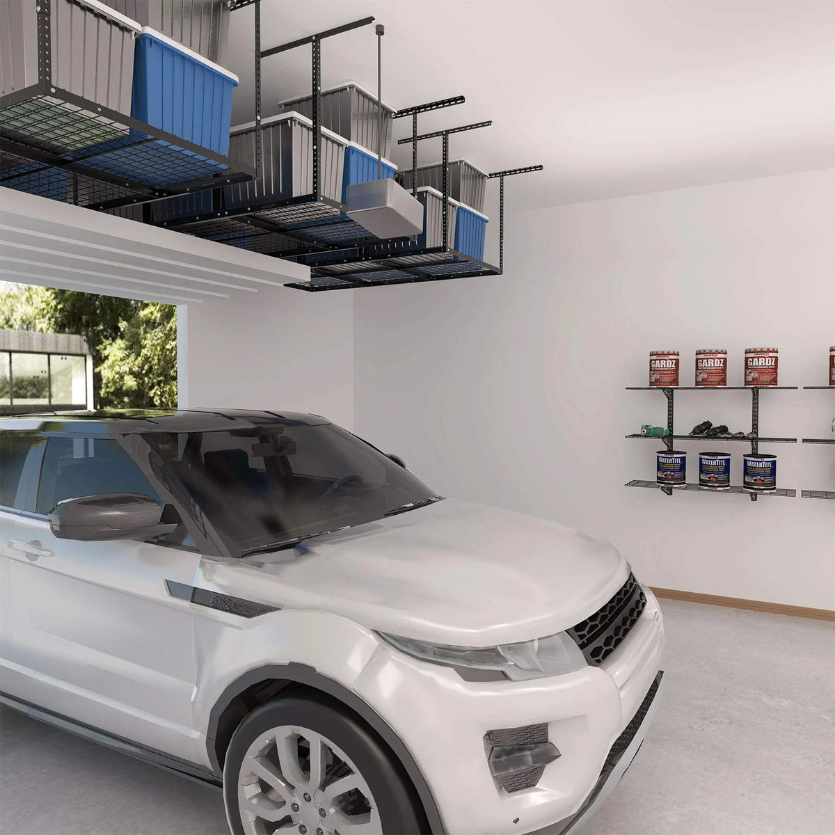 FLEXIMOUNTS 3x6 Overhead Garage Storage Adjustable Ceiling Storage Rack, 72 Length x 36 Width x 40 Height, Black