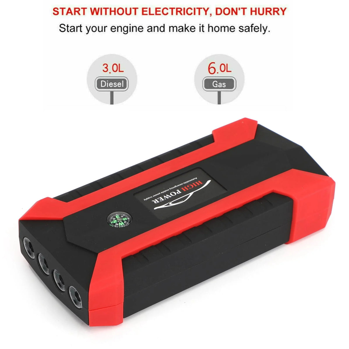 Motor Genic 89800mAh 12V Car Jump Starter 4USB Multifunction Emergency Battery Power Bank