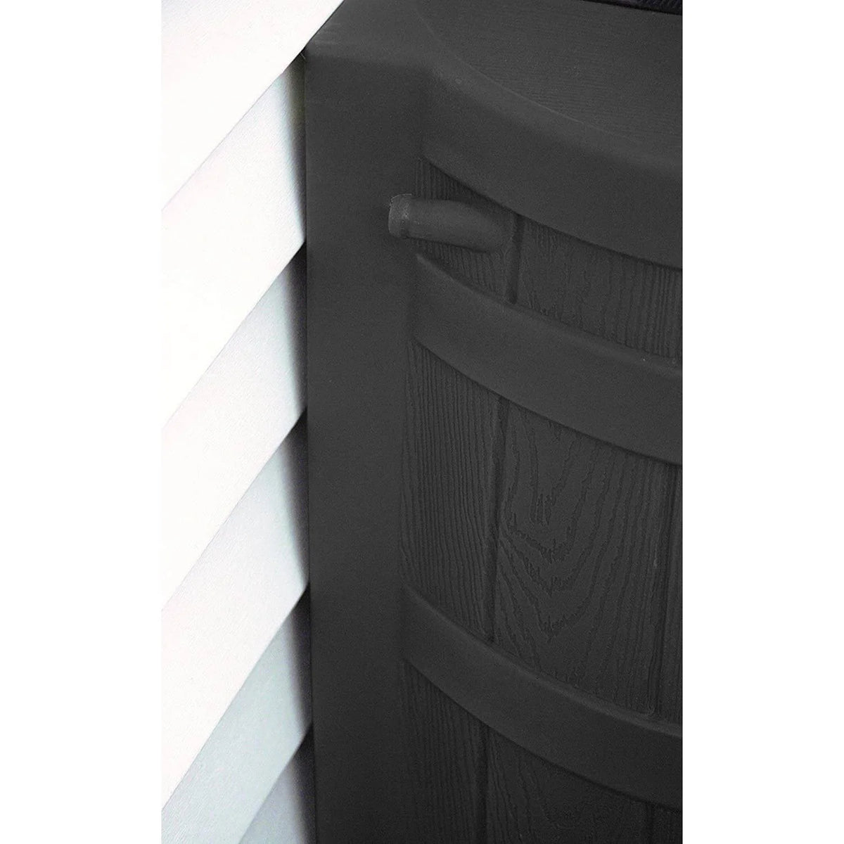 Good Ideas Rain Wizard 50 Gallon Plastic Rain Barrel Water Collector, Black