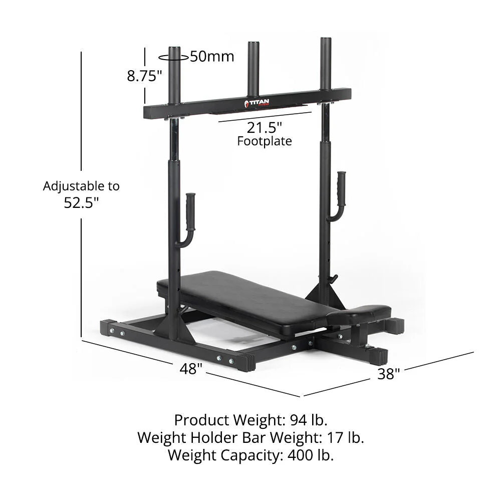 Titan Fitness Vertical Leg Press Machine, 400 LB Capacity, Diamond Footplate Olympic Plate Compatible, Leg Strengthening Workout, High-Intensity Presses, Lower Body
