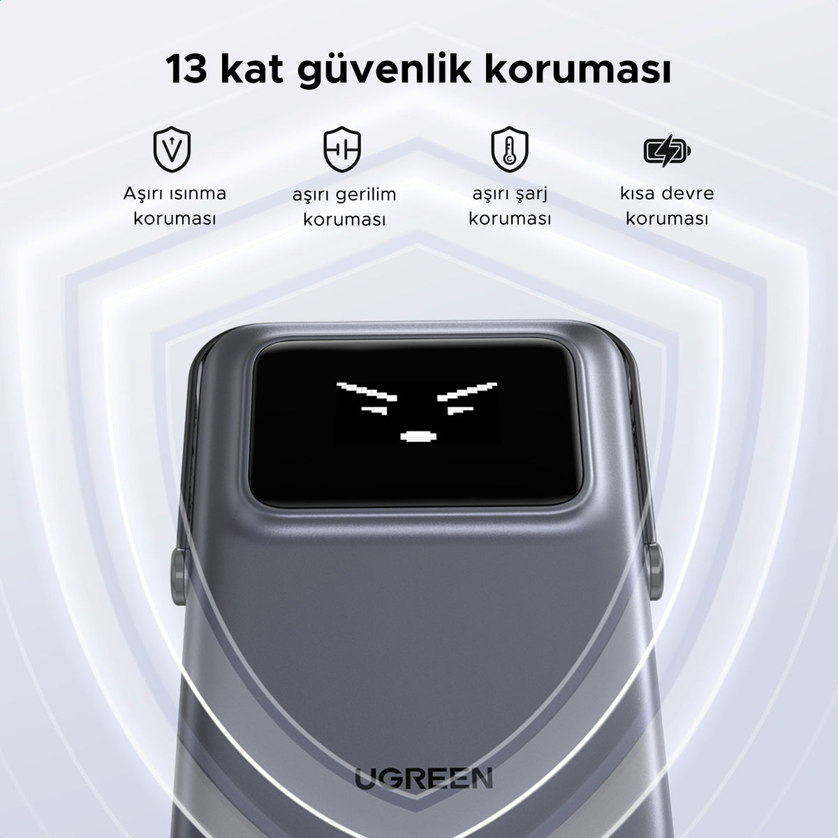 UGREEN Uno Manyetik Kablosuz Powerbank 10000mAh Qi 20W (Gri)