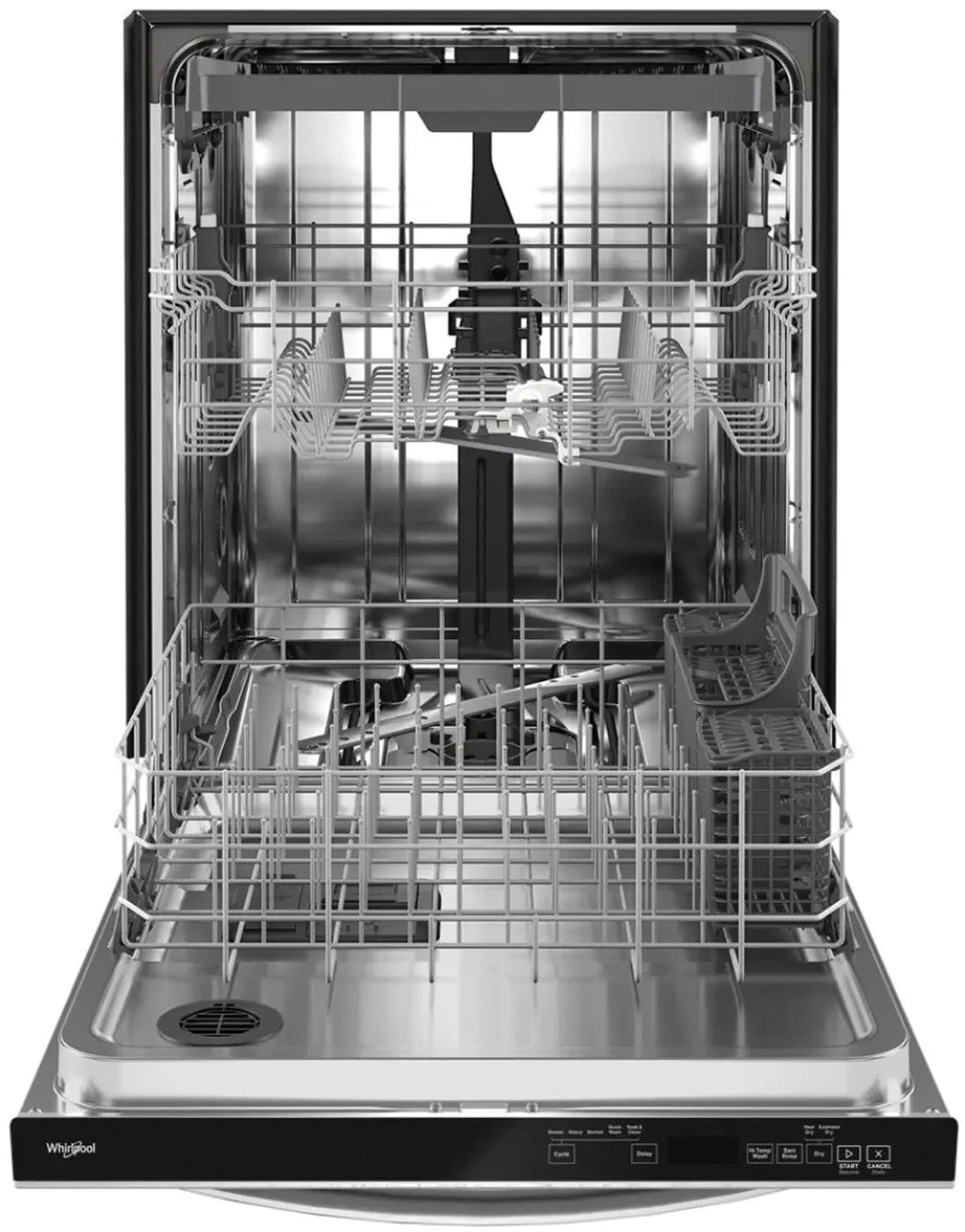 Whirlpool - 24 Top Control Built-In Dishwasher with Stainless Steel Tub, Large Capacity, 3rd Rack, 47 dBA - Stainless steel