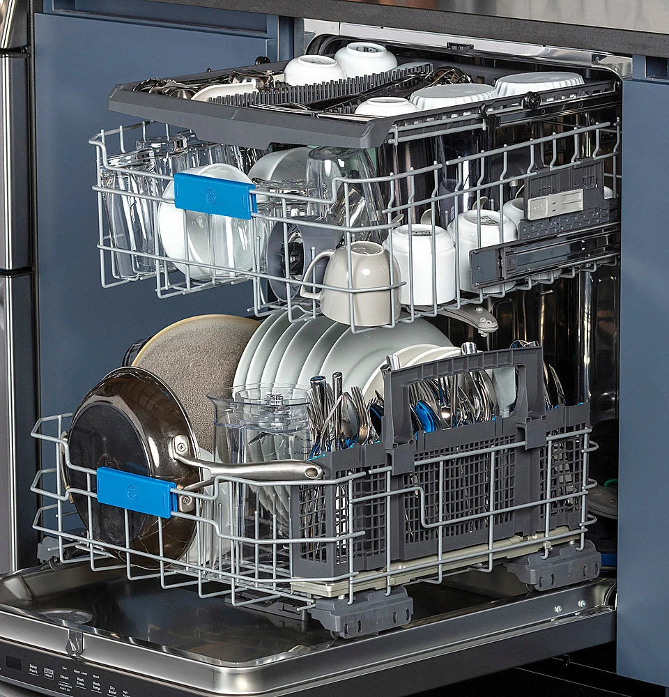 GE Profile - Top Control Smart Built-In Stainless Steel Tub Dishwasher with 3rd Rack and Microban, 42dBA - Stainless steel