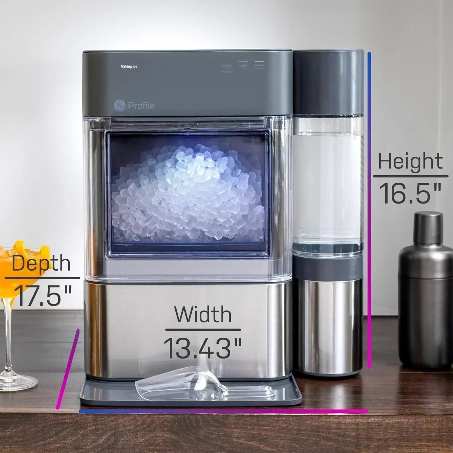 GE Profile Opal 2.0 XL with 1 Gallon Tank Chewable Crunchable Countertop Nugget Ice Maker