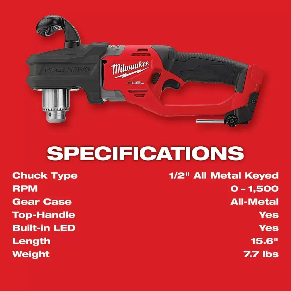 Milwaukee Pre-Sale 2807-20 M18 FUEL 18V 12 HOLE HAWG Right Angle Drill -Bare Tool