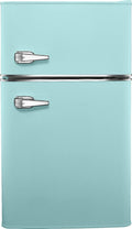 3.1 Cu. Ft. Retro Mini Fridge with Top Freezer, Cool Mint