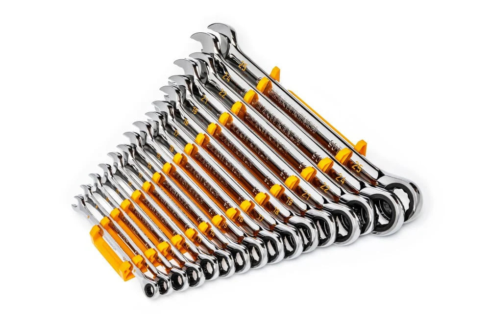 GearWrench 16 Pc. 90T 12-PT Metric Combi Ratchet Wrench Set