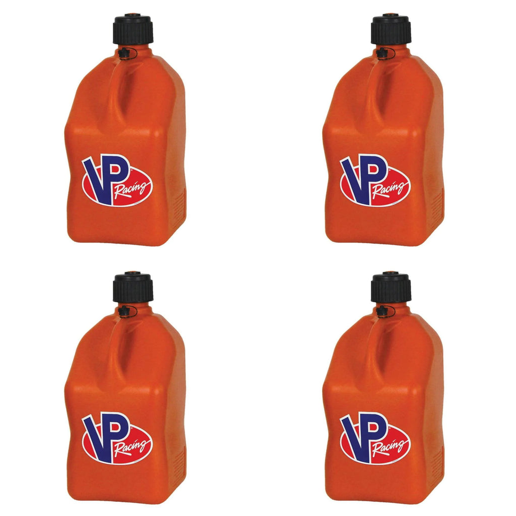 VP Racing Fuels Motorsport 5.5 Gallon Square Utility Jugs, Orange (4 Pack)