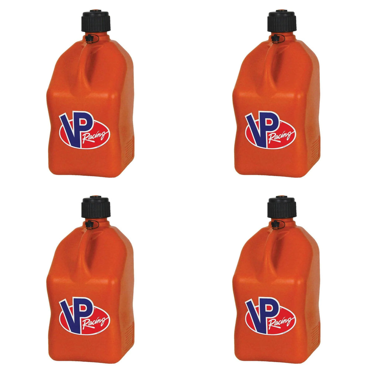 VP Racing Fuels Motorsport 5.5 Gallon Square Utility Jugs, Orange (4 Pack)