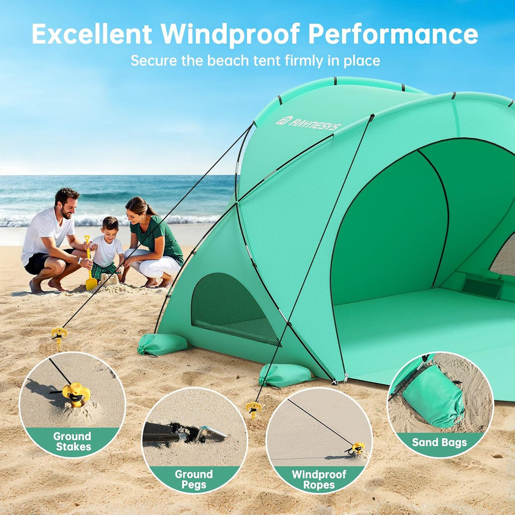 Beach Tent Sun Shelter Beach Shade Tent with UPF50+ UV Protection Beach Sun Shelter Beach Shade