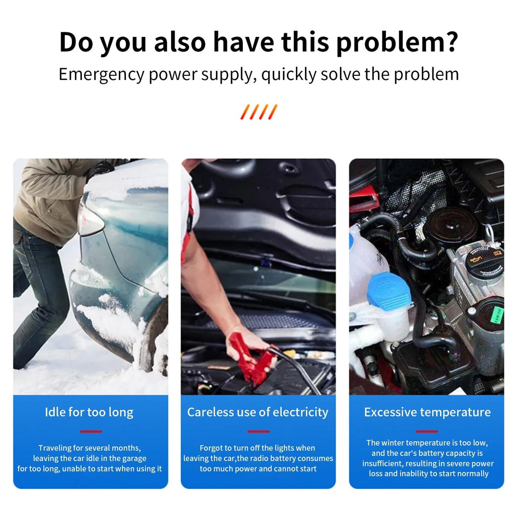 Augper Car Battery Jump Starters 2000A Jump Start Battery Pack for All Gasoline and Diesels Engines Portable 12V Car Charger Jumper with Type C Quick Charge LED Lights