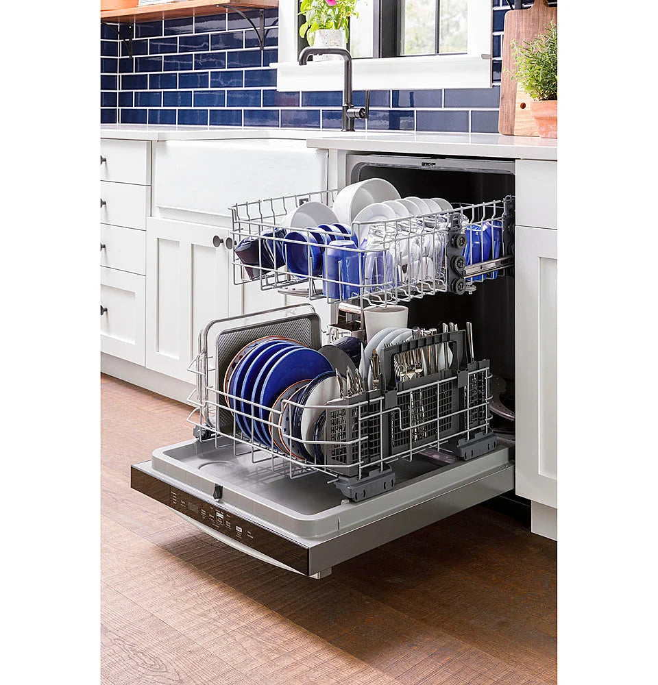 GE - Front Control Built-In Dishwasher, 52 dBA - Slate