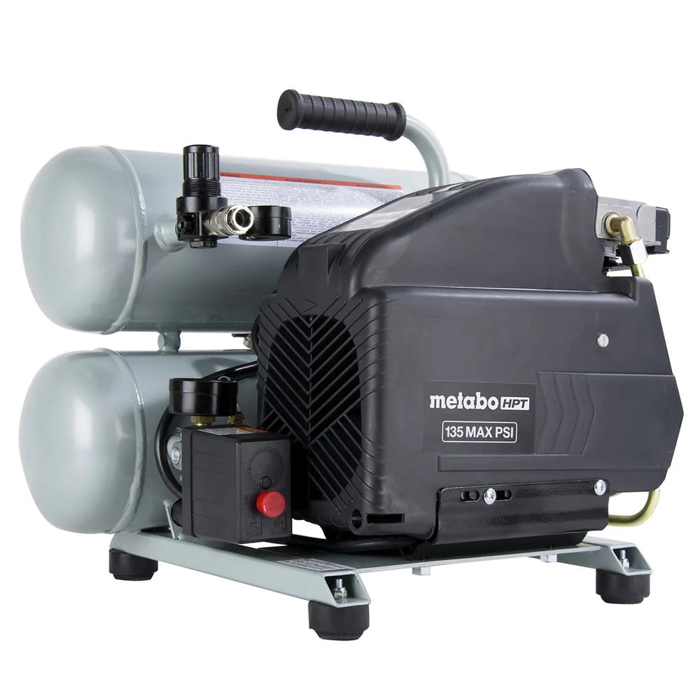 Restored Metabo HPT EC99SM 2 HP 4 Gallon Oil-Lube Twin Stack Air Compressor (Refurbished)