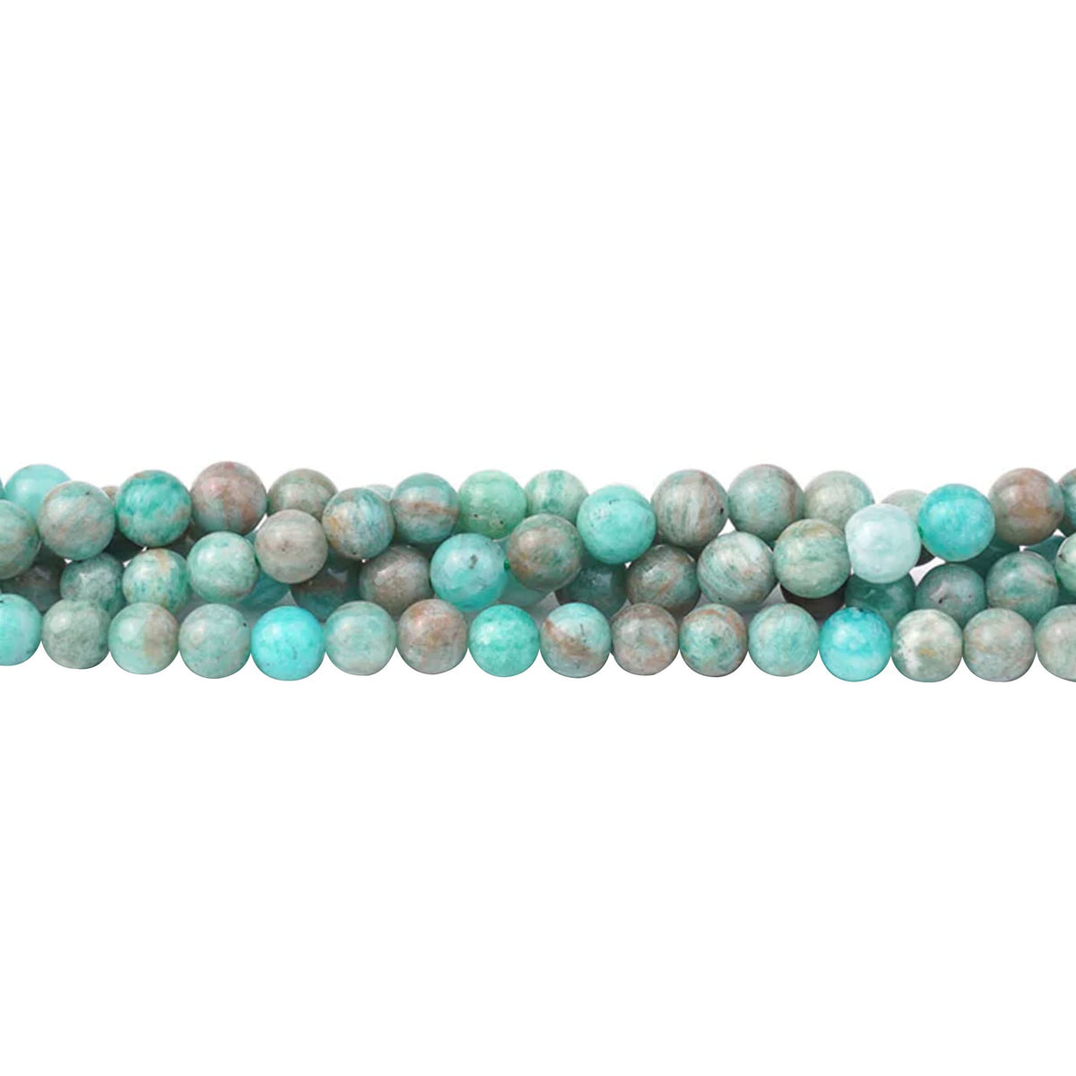 Brazilian Amazonite Beads 6mm Round | Natural Blue-Green Gemstone Strand
