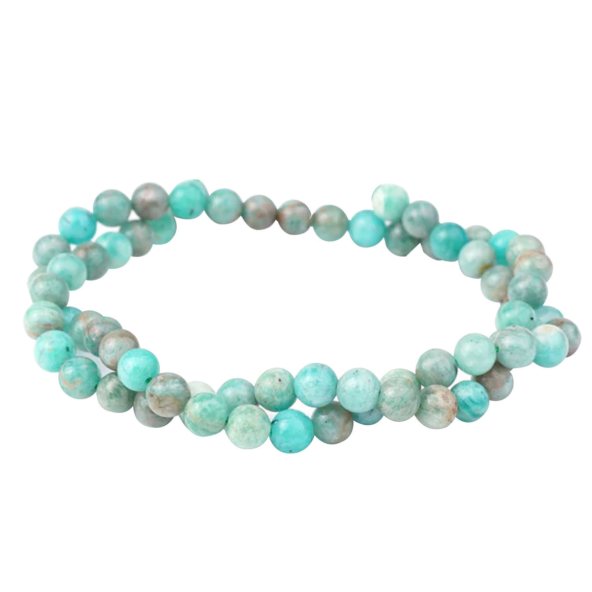 Brazilian Amazonite Beads 6mm Round | Natural Blue-Green Gemstone Strand