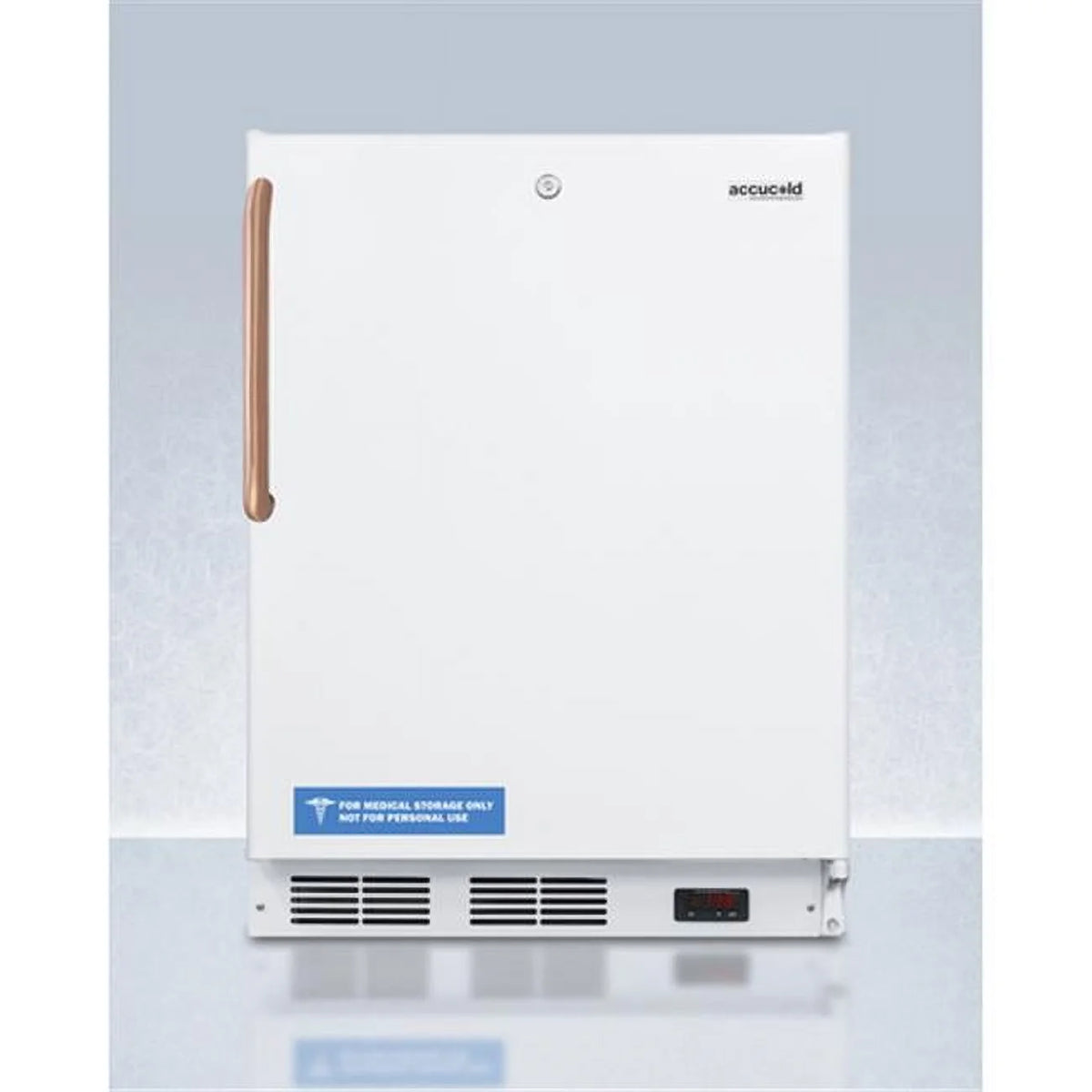 ADA compliant 24 wide all-freezer for built-in use, manual defrost with a copper handle