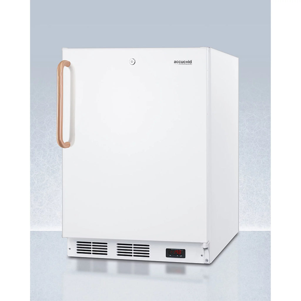 ADA compliant 24 wide all-freezer for built-in use, manual defrost with a copper handle