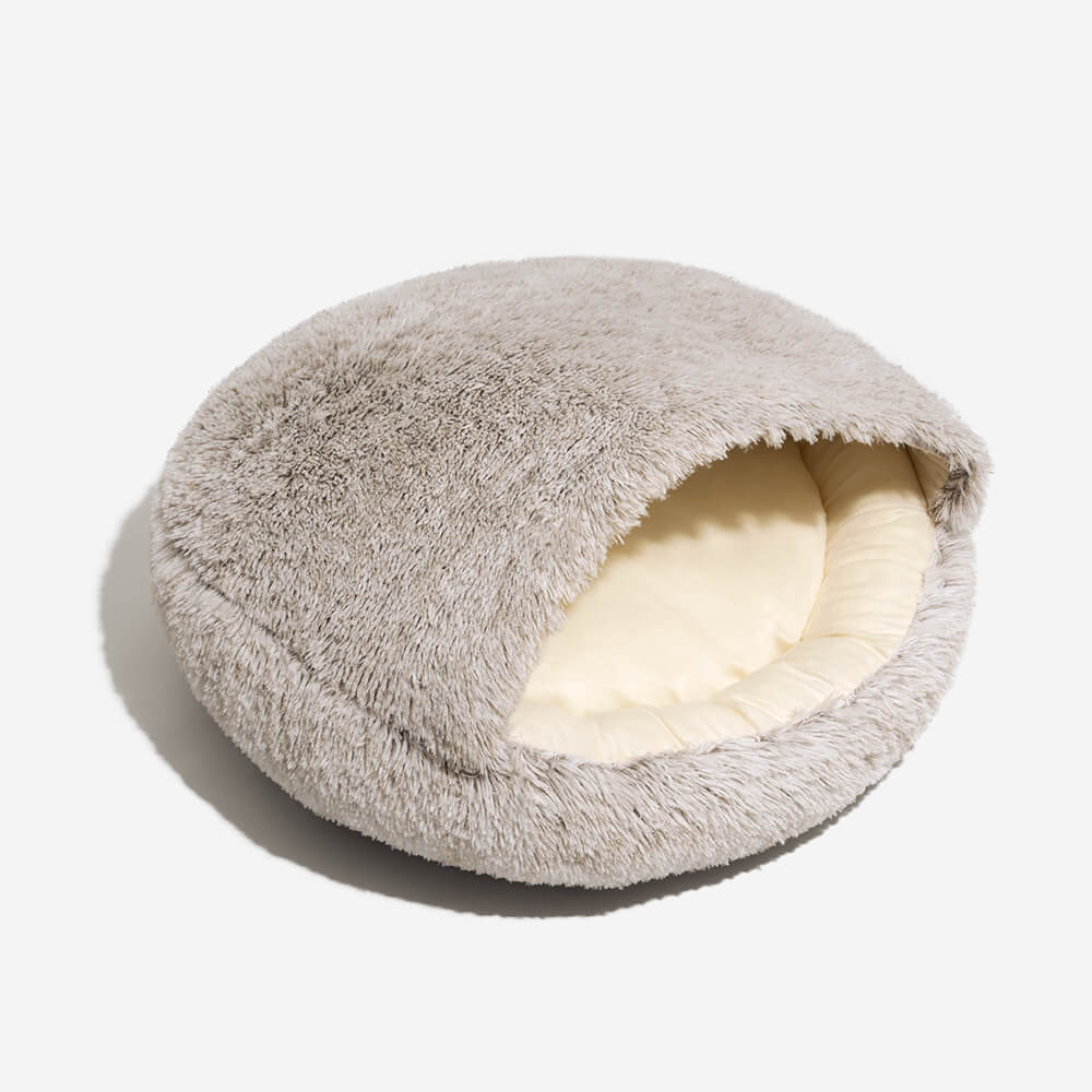 Cozy & Secure Semi-Enclosed Pet Bed Soft Cotton Fabric