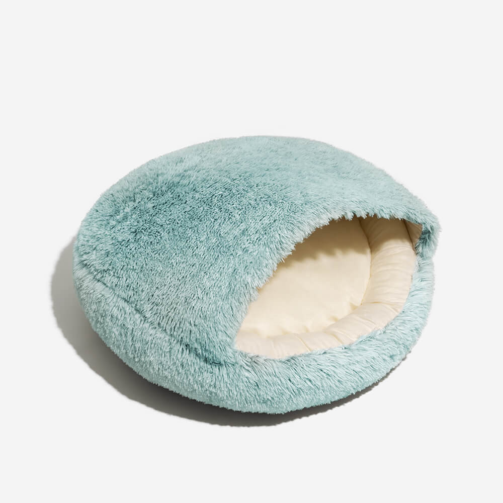 Cozy & Secure Semi-Enclosed Pet Bed Soft Cotton Fabric