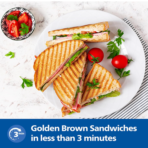 Philips HD3010/80 Sandwich Maker 700W Flat & Grilled Plates - EMP