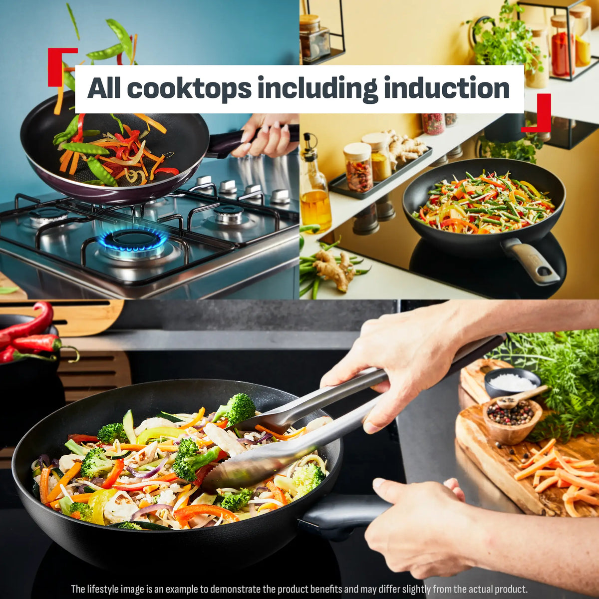 Tefal Halo Induction Non-Stick Eucalyptus Frypan 24cm