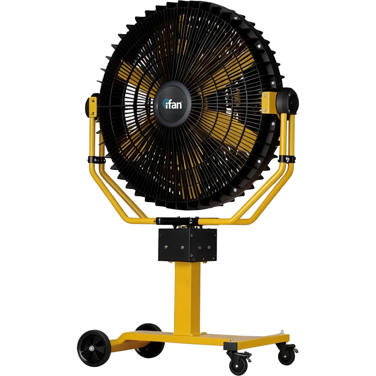 iFan 36” Big Industrial Drum Fan with Oscillation - Powerful, Direct-drive Motor, 6 Blades, Portable, Wheels, IF3688