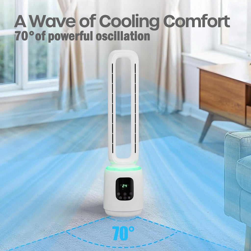 [CLIMATE VOUCHER $400] iFan DC Bladeless Tower Fan – Remote Control, Oscillation, Timer, LED Lamp, Touch-screen, 3 Modes, 24-Speed, IF7463