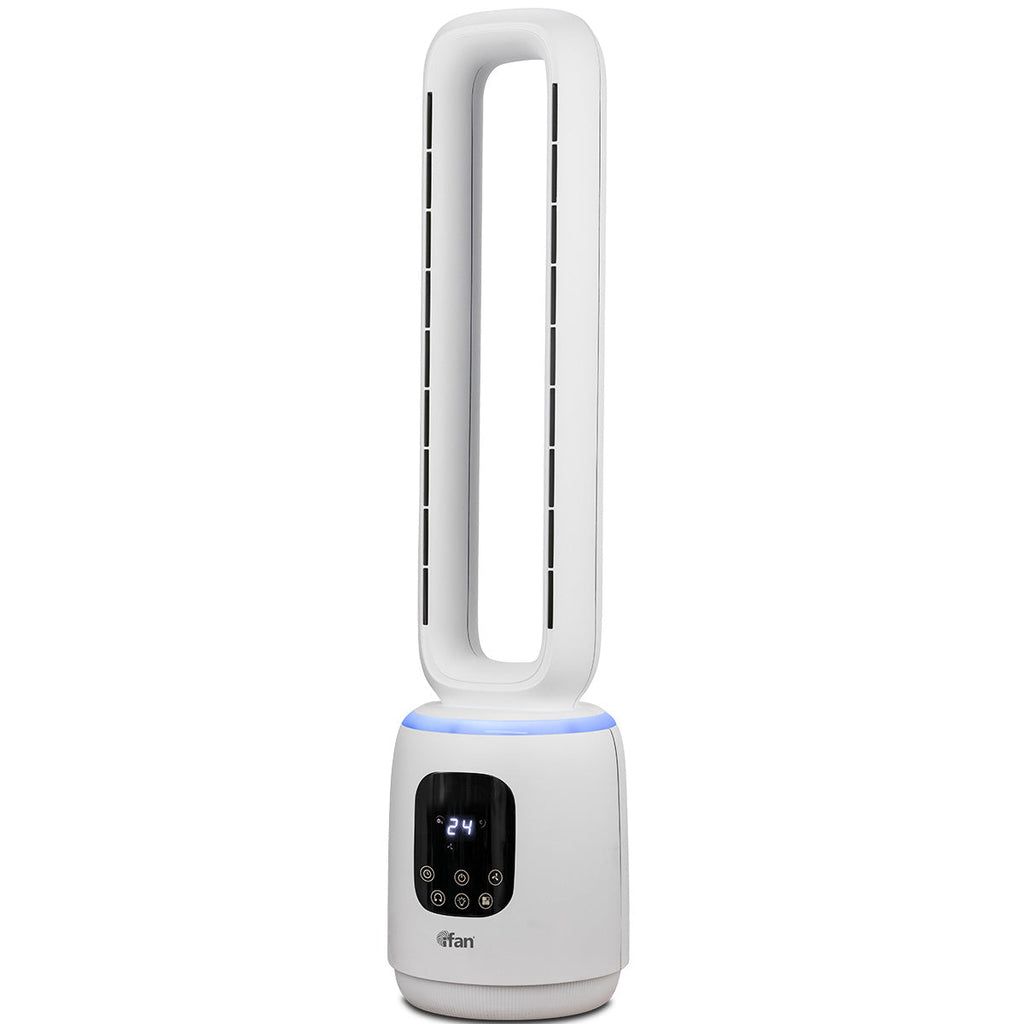 [CLIMATE VOUCHER $400] iFan DC Bladeless Tower Fan – Remote Control, Oscillation, Timer, LED Lamp, Touch-screen, 3 Modes, 24-Speed, IF7463
