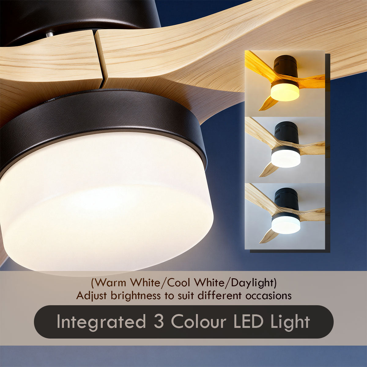 [CLIMATE VOUCHER $400] iFan 46in DC Motor Ceiling Fan | Integrated 3-Colour LED Lights | 6 Speed Selection (IF8346LGGY)