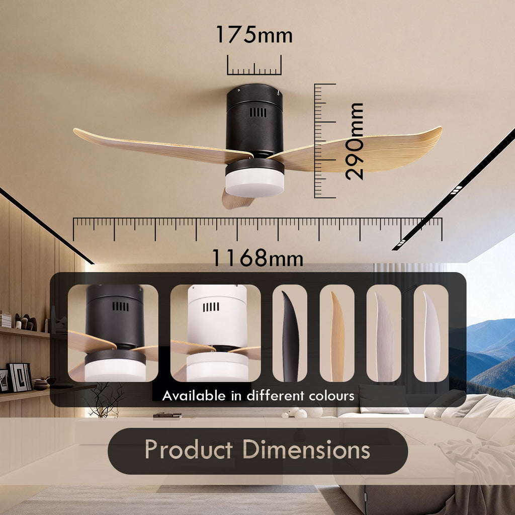 [CLIMATE VOUCHER $400] iFan 46in DC Motor Ceiling Fan | Integrated 3-Colour LED Lights | 6 Speed Selection (IF8346DGWD)
