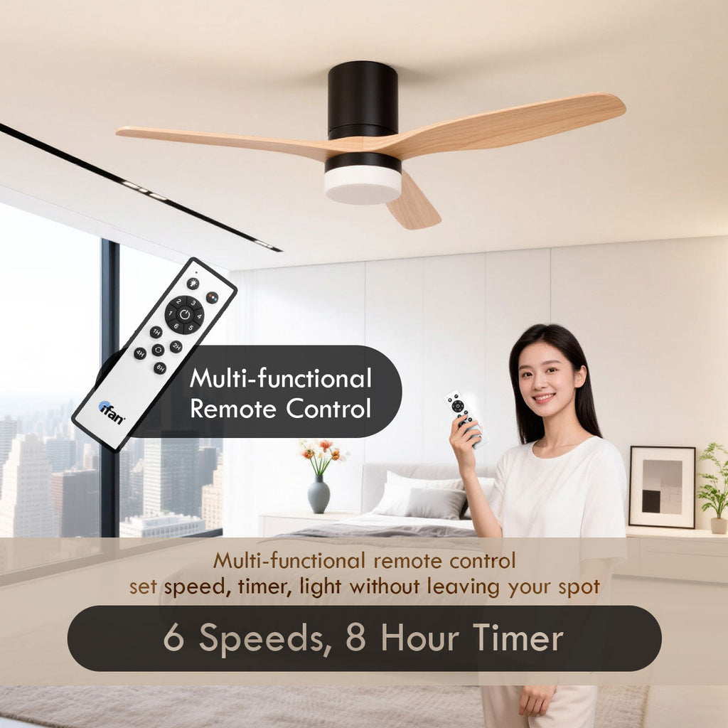 [CLIMATE VOUCHER $400] iFan 52in DC Motor Ceiling Fan | Integrated 3-Colour LED Lights | 6 Speed Selection (IF8352LGWH)