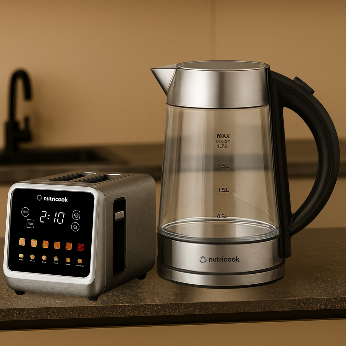 Toaster + Glass Kettle