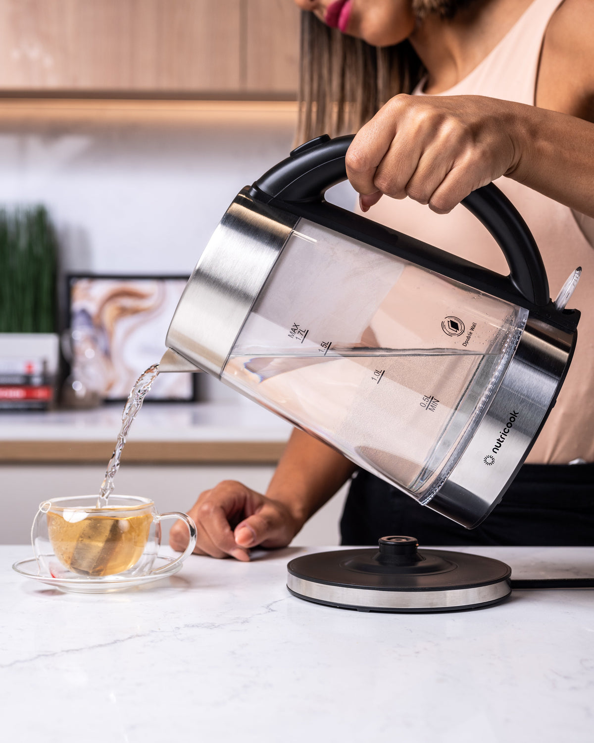 Electric Glass Kettle - 1.7L | Double-Wall Heavy Duty Elite Durability