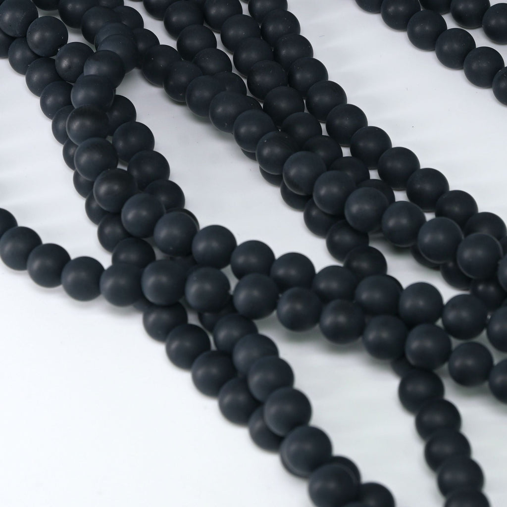 Black Onyx Beads 6mm Round – Matte Finish